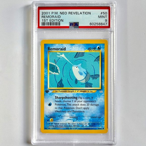PSA 9 Remoraid Mint 50/105 Neo Revelation 1st Edition 2001 Pokémon 60258847 - Picture 1 of 2